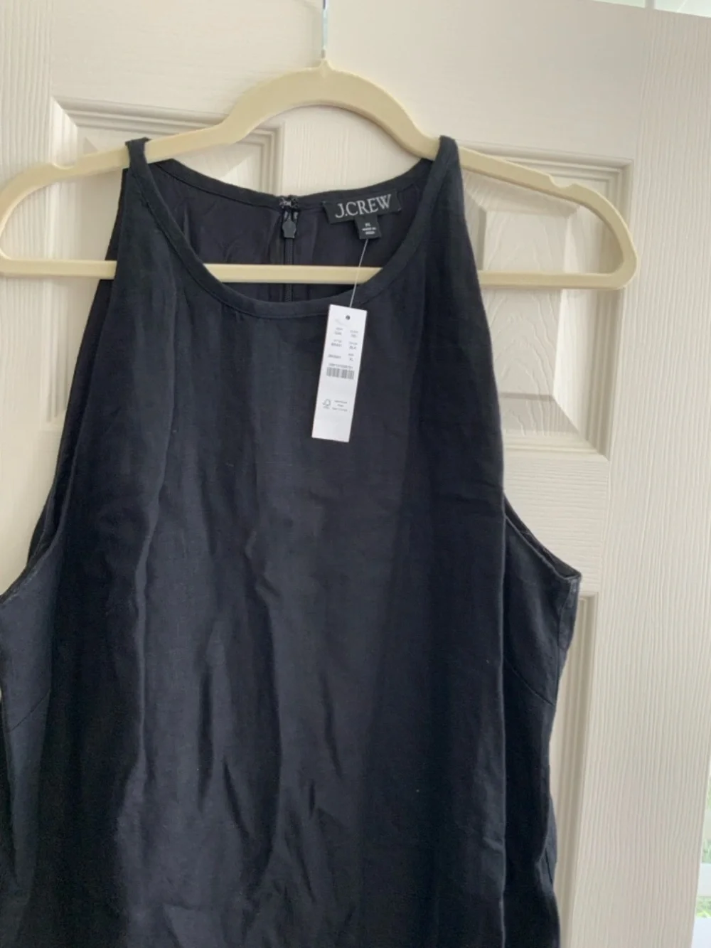 J. Crew Black Sleeveless Mini Shift Dress with Scoop Neck